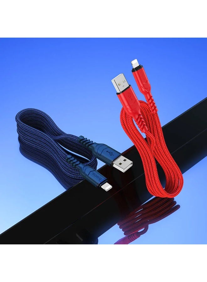 Hoco X59 Victory Charging & Data Cable for iPhone (Lightning) – 2M Long, Fast Charging & Data Sync - Image 4